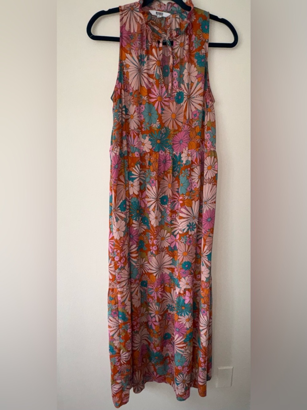 Floral Maxi Dress Boho Sleeveless Small